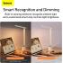 Baseus Smart LED Desk Lamp 5W 250 Lumens Eye-Caring Auto-Dimming Touch Control 3 Color Modes 47" Wide Light for Home Office Bedroom Painting – White